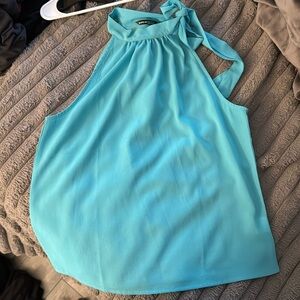 Simple but vibrant aqua halter tank